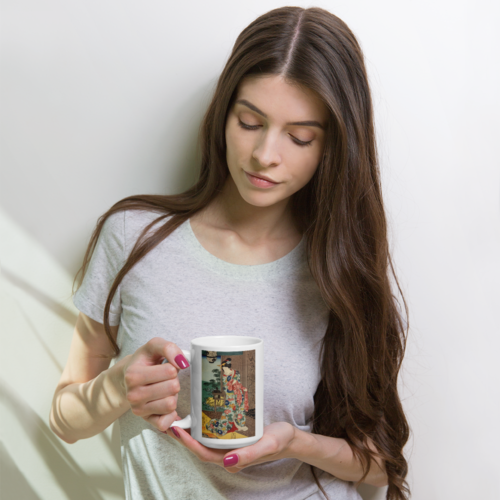 Bijin-ga Japanese Woman Mug | Ukiyo-e Art Coffee Mug | Japan Lover Gift
